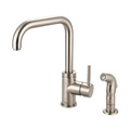 Pioneer Faucets Single Handle Kitchen Faucet, Compression Hose, Standard, Brushed Nckl, Weight: 7 2MT182H-BN